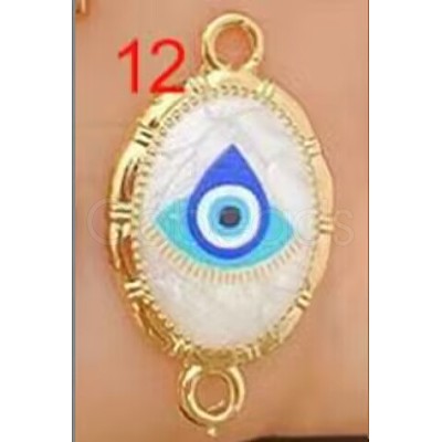 Alloy Blue Enamel Connector Charms ENAM-Z012-02E-G-1