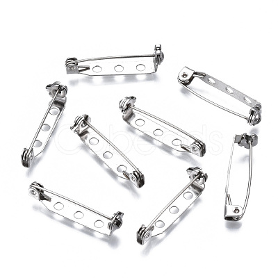 Tarnish Resistant 201 Stainless Steel Brooch Pin Back Safety Catch Bar Pins STAS-S117-022C-1