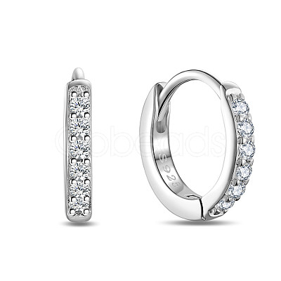 SHEGRACE Rhodium Plated 925 Sterling Silver Huggie Hoop Earrings JE893A-03-1