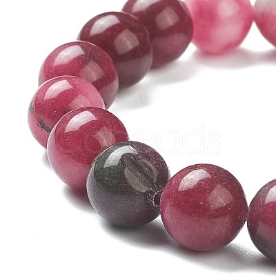 Dyed Natural Jade Beaded Stretch Bracelets BJEW-D446-D-04-1