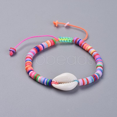 Handmade Polymer Clay Heishi Beads Kids Braided Bracelets BJEW-JB04317-1