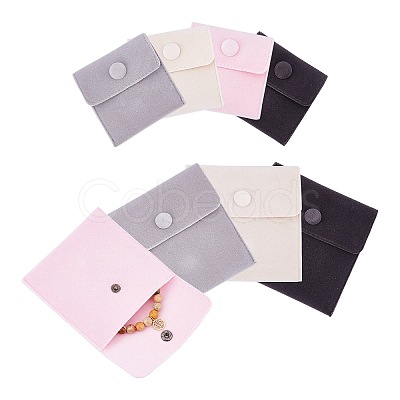 PandaHall Elite 8Pcs 8 Style Square Velvet Jewelry Bags TP-PH0001-17-1