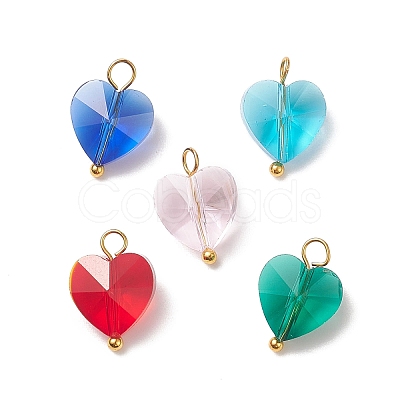 Faceted Transparent Glass Charms PALLOY-JF01966-1