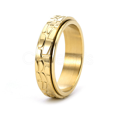 Textured Titanium Steel Rotating Finger Ring PW-WG29121-14-1