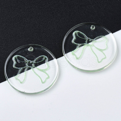 Transparent Resin Pendants RESI-N030-006E-1