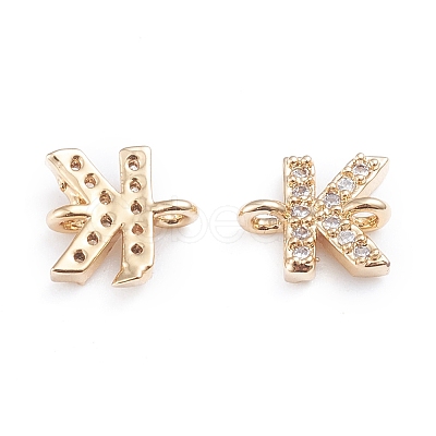 Brass Micro Pave Cubic Zirconia Links Connectors X-ZIRC-I042-16G-K-1