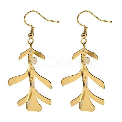 Ion Plating(IP) 304 Stainless Steel Earrings for Women EJEW-E304-12G-1