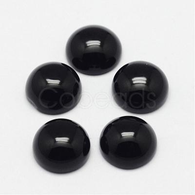 Natural Dyed & Heated Black Agate Cabochons G-F313-01-18mm-1