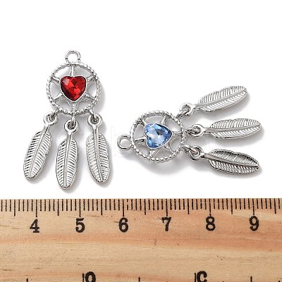 Rack Plating Alloy Rhinestone Pendants PALLOY-F311-19P-1