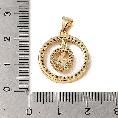 Brass Micro Pave Cubic Zirconia Pendants KK-R162-032B-G-1