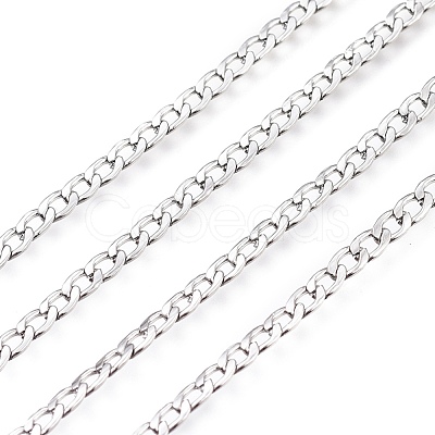 Tarnish Resistant 304 Stainless Steel Cuban Link Chains CHS-M003-13P-A-1