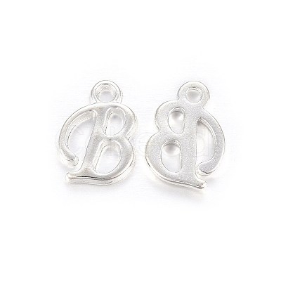 Silver Color Plated Alloy Letter Pendants PALLOY-J718-01S-B-1