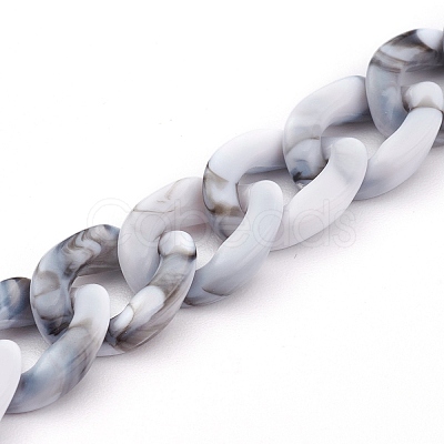 Opaque Acrylic Twisted Chain AJEW-JB00898-09-1