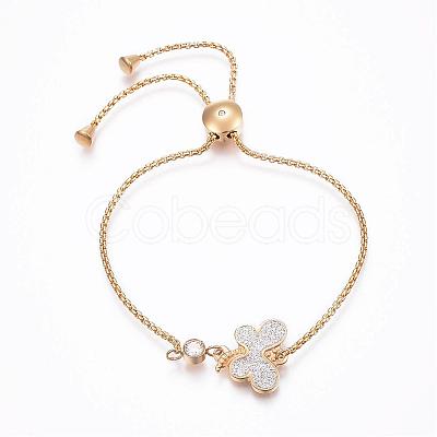 304 Stainless Steel Rhinestone Bracelets BJEW-P163-02-1