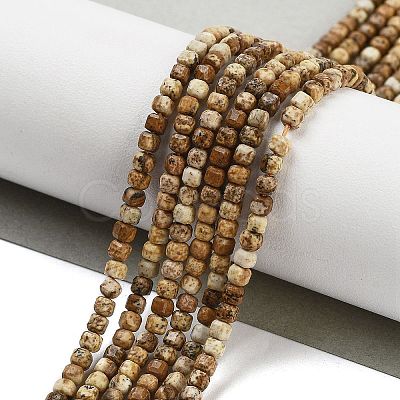 Natural Picture Jasper Beads Strands G-H042-B18-01-1