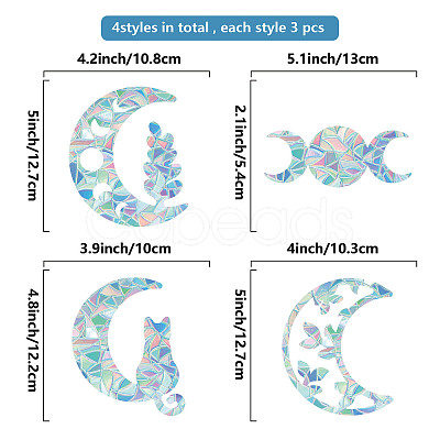 Waterproof PVC Colored Laser Stained Window Film Static Stickers DIY-WH0314-089-1