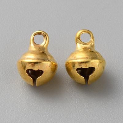 Brass Bell Charms KK-WH0079-70D-G-1