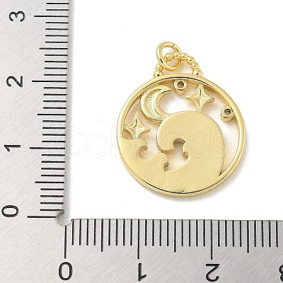 Brass Micro Pave Cubic Zirconia Pendants KK-B124-07G-1