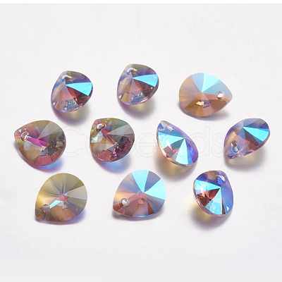 Faceted Glass Rhinestone Pendants RGLA-F053-B-371PS-1