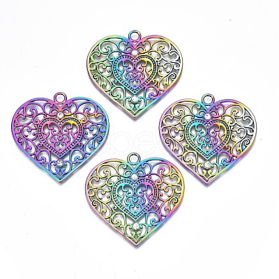 Rack Plating Rainbow Color Alloy Big Pendants PALLOY-N163-168A-1