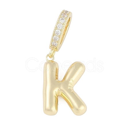 Brass Micro Pave Clear Cubic Zirconia Pendants KK-M289-01K-G-1