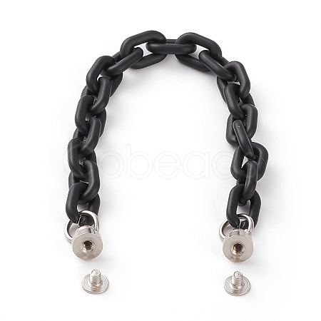 Spray Painted CCB Plastic Cable Chain for DIY Keychains HJEW-JM00403-01-1
