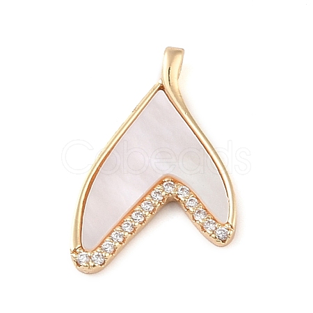 Brass Micro Pave Clear Cubic Zirconia Pendants KK-Q816-05G-01-1