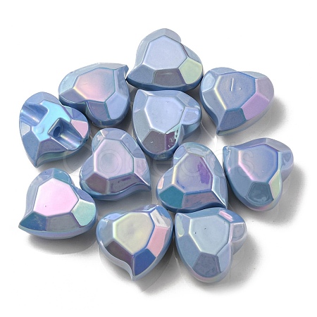 UV Plating Rainbow Iridescent Acrylic Beads OACR-P010-03E-1