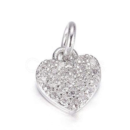 Brass Micro Pave Cubic Zirconia Charms X-ZIRC-P060-41P-1