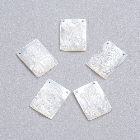 Natural White Shell Mother of Pearl Shell Pendants SSHEL-I024-11-1