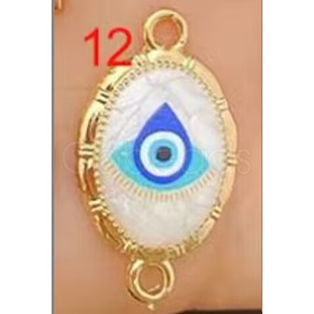 Alloy Blue Enamel Connector Charms ENAM-Z012-02E-G-1