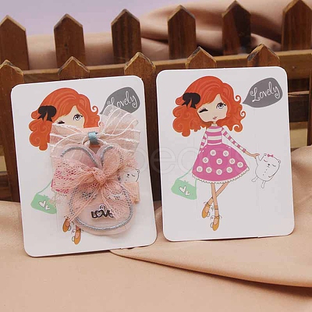 Rectangle Paper Hair Clip Display Cards CDIS-C004-03H-1