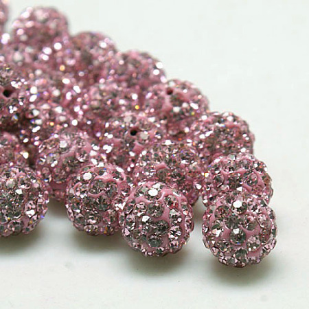 Round Grade A Pave Disco Ball Beads X-RB-H258-10MM-223-1
