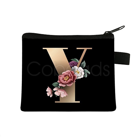 Initial Letter with Flower Cosmetic Bag PW-WG1F7F6-22-1