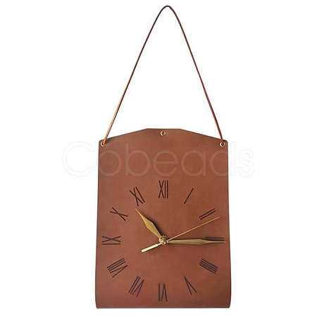 PU Leather Clock Wall Hanging Ornaments PW-WG37521-02-1