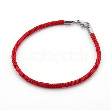 Braided Cotton Cord Bracelet Making MAK-L018-03A-02-P-1