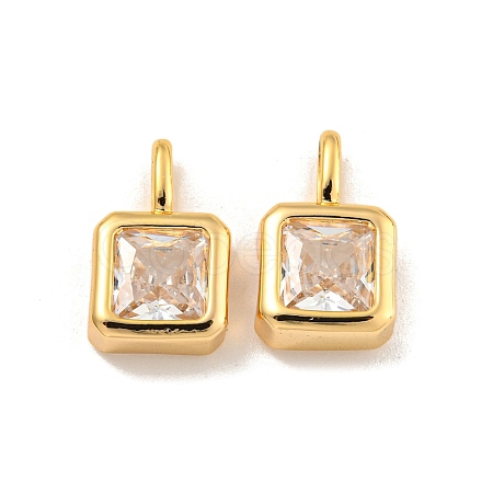 Brass with  Clear Cubic Zirconia Pendants KK-U006-05G-1