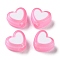 Heart Acrylic Beads, Bead in Bead, Pink, 7x8x4mm, Hole: 1.8mm, about 2777pcs/500g