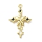 Spray Painted Alloy Pendants, Cross, Golden, 30x20x3.5mm, Hole: 1.5mm