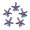 Alloy Charms, Cadmium Free & Nickel Free & Lead Free, Starfish, Rainbow Color, 14.5x13.5x4mm, Hole: 1.5mm