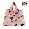 Oxford Foldable Women's Shopping Tote Bags, Animal Printed Reusable Grocery Bags with Handle, Cat Shape, 40x50cm