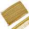 Polyester Tassel Lace Ribbons, Fringe Trimming, Garment Accessories, Gold, 1-1/4 inch(32mm)