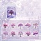 10Pcs 10 Styles PET Sticker, Self-adhesion, for Suitcase, Skateboard, Refrigerator, Helmet, Mobile Phone Shell, Tree Theme, Violet, Packing: 165x106mm, 10pcs/set