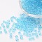 Imitation Crystallized Glass Beads, Transparent, Faceted, Bicone, Deep Sky Blue, 4x3.5mm, Hole: 1mm about 720pcs/bag