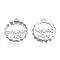 Rack Plating Alloy Pendants, Cadmium Free & Lead Free, Bottle Cap with Word Drunk Lady, Platinum, 22x20x3.5mm, Hole: 1.6mm