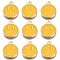 Alloy Enamel Charms, Flat Round with Smiling Face, Gold, 14.5x12x1.5mm, Hole: 1.5mm