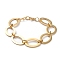 304 Stainless Steel Link Chain Bracelets, with Lobster Claw Clasps, Oval, Golden, 7-1/8 inch(18.2cm)