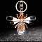 Alloy Rhinestone Dragonfly Keychain Cute Men and Women Bag Pendant Keychain, Insect, Crystal, 10.5x5cm