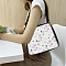 Flower Printed Polyester Shoulder Bags, for Women Bags, Rectangle, Snow, 28.5x24x7.5cm