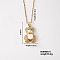 Cute Brass Micro Pave Clear Cubic Zirconia Pendant Necklaces for Women, with Opal, Golden, Bear, 15.75 inch(40cm)